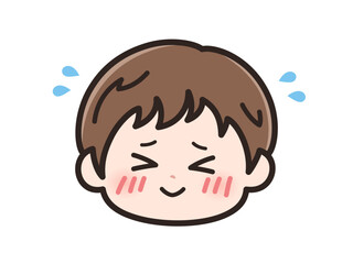 恥ずかしいの男の子の顔