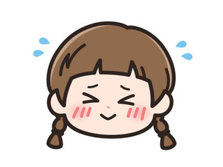 恥ずかしいの女の子の顔