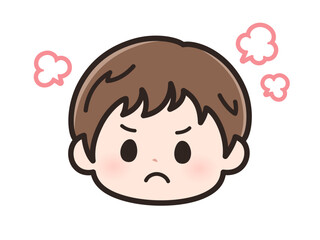 怒ったの男の子の顔