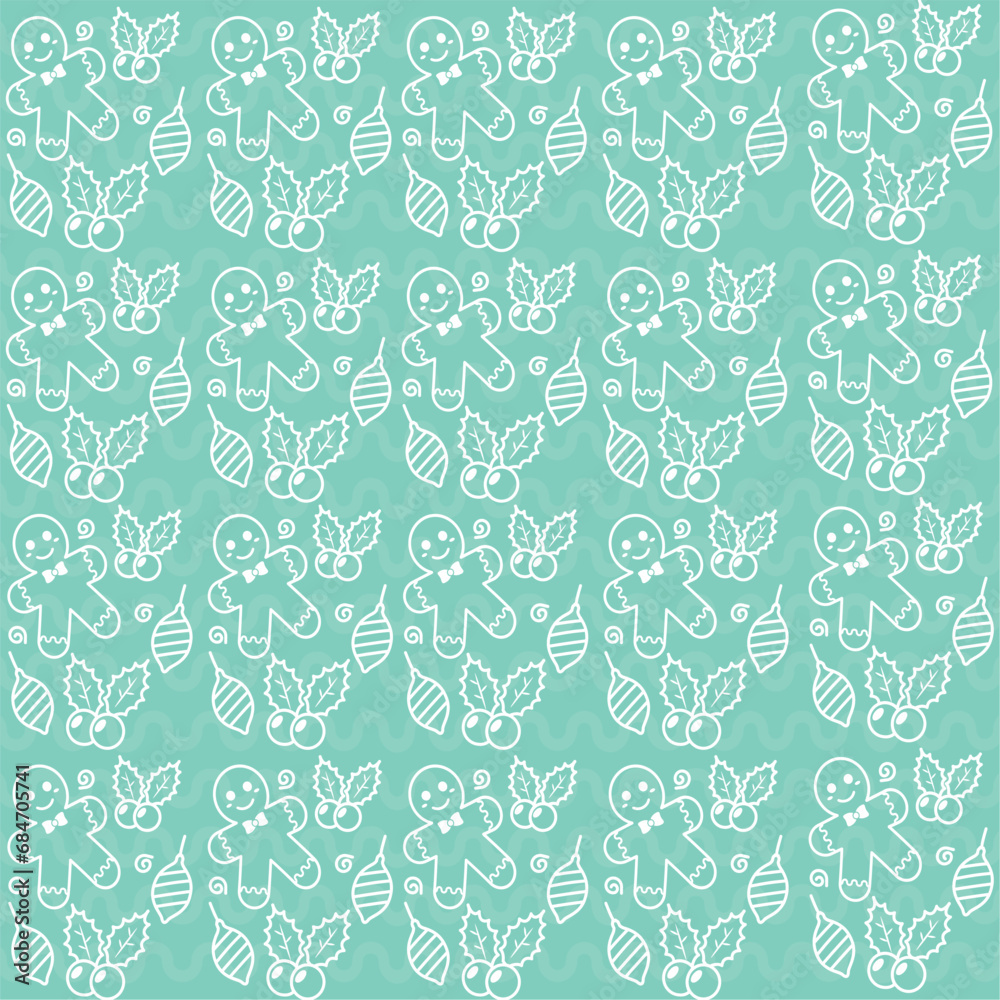 Wall mural christmas pattern background gift wrapping paper vector