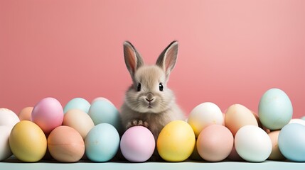 Fototapeta premium joy of Easter with our delightful illustration featuring an adorable bunny .