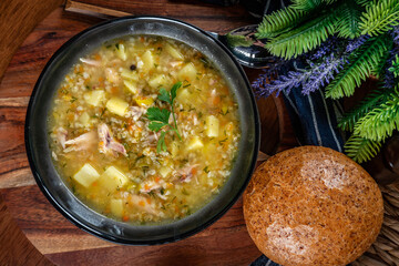 Polish barley soup.