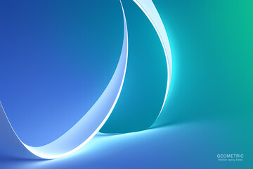 Minimal Abstract Dynamic textured background design in 3D style with cool blue color. Vector illustration.