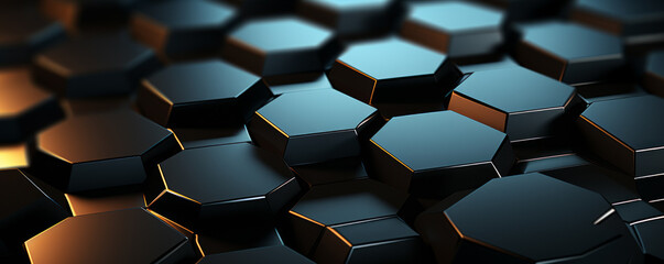 black hexagon background seamless pattern