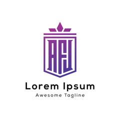 AFJ letter initial creative logo design