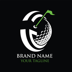 letter g golf logo template, letter g golf elements, letter g golf vector illustration