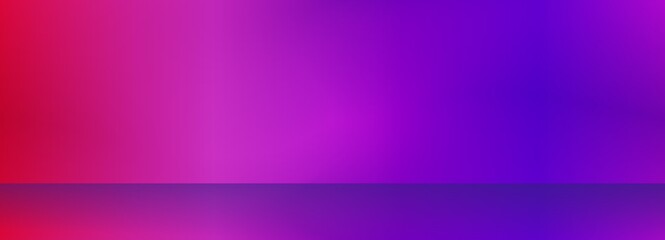 Purple and pink neon light background scene, blank Studio display product. Gradient wallpaper and flooring.