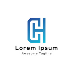 CH letter initial creative logo design