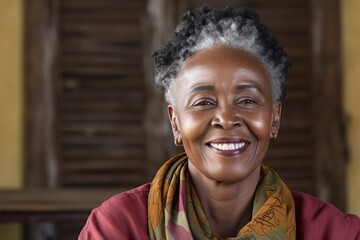 Thoughtful Senior Black Woman Showcasing Wisdom And Resilience