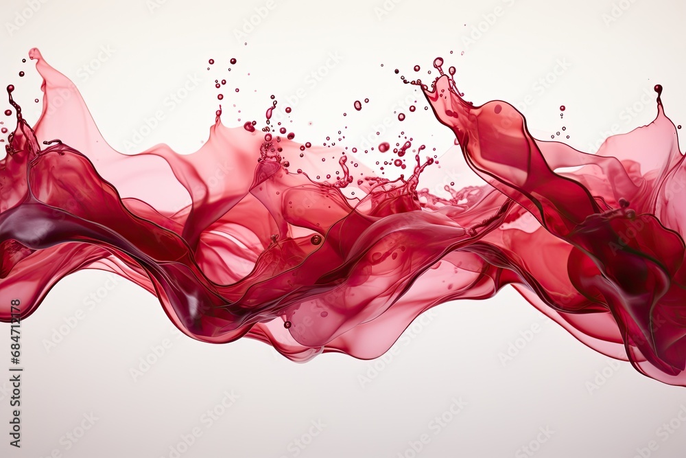 Aufkleber abstract red wine splashes on white background