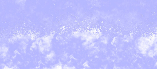 Abstract watercolor illustration featuring a Purple and white sky with wispy clouds, set against a turquoise background reminiscent of cement wall texture with old grunge elements