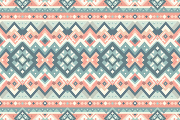 pastel color vintage ethnic oriental ikat seamless traditional pattern. design for background, carpet, wallpaper backdrop, clothing, wrapping, fabric. vector.