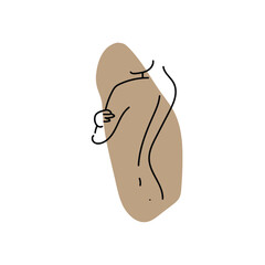 Continuous one simple single abstract line drawing icon of human body Linear stylized