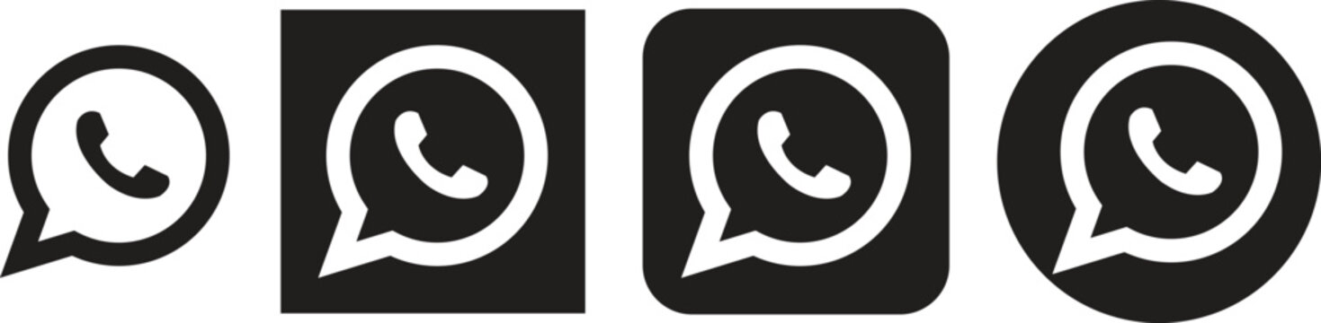 Vinnitsa, Ukraine - March 15, 2023 WhatsApp logo icon. Set whatsapp icon. Editorial vector. black color.