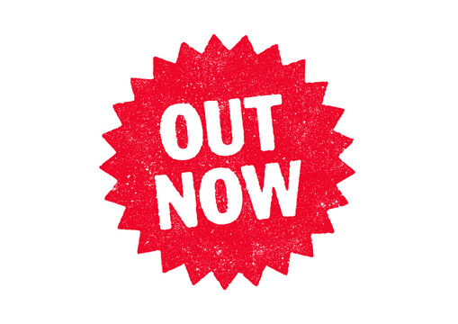 Vector illustration of the word Out Now red ink stamp
