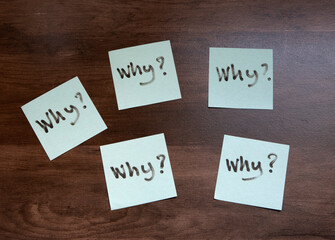 question why message on note papers , business idea start with why