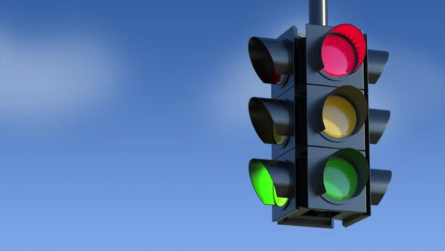 Traffic lights with sky background