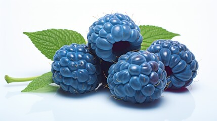 blue_raspberry_fruits_photorealism_style_on_white_background