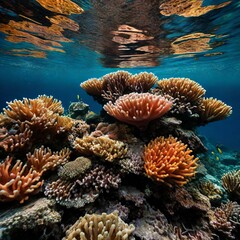 Naklejka na ściany i meble Marine Exploration with Coral Reefs