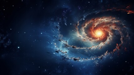 A spiral arm galaxy set against the vast infinity of space.