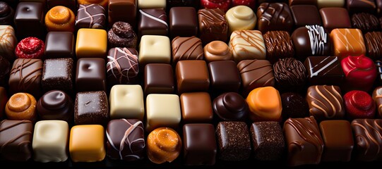 assortment of different types of delicious chocolates
