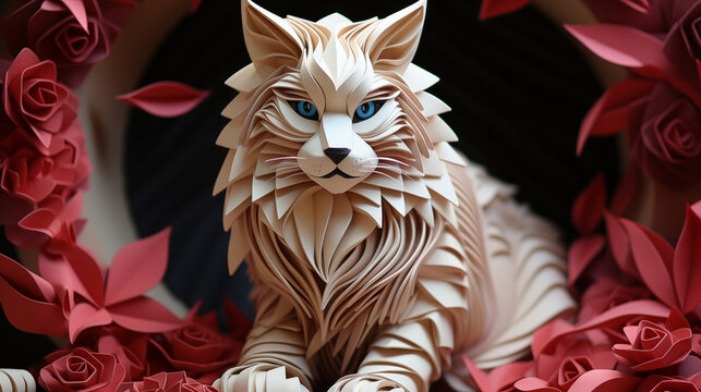 Paper Cat Sculpture
