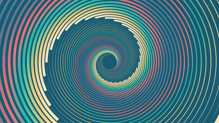 Abstract spiral spinning logotype vortex background.