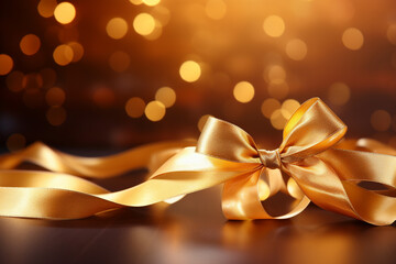 golden christmas background with bow