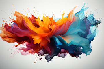 A vibrant and artistic vector illustration featuring dynamic color splashes on a white background. Ai generated