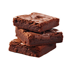 Pieces of fresh delicious chocolate brownie, cut out - stock png.