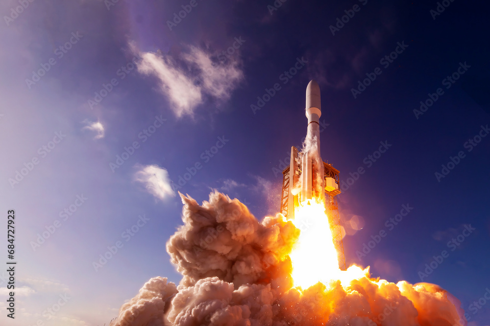 Canvas Prints the launch of a spaceship into space. elements of this image furnished by nasa