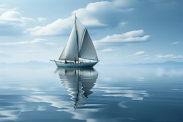 A sailboat floating in the middle of the ocean