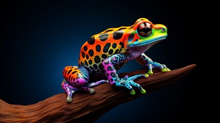 African Tree Toad animal neon Color illustration AI Generated pictures