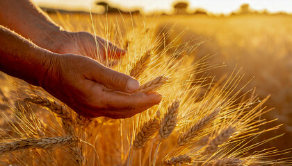 Hand holding wheat
