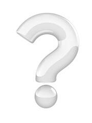 White question mark 3d icon isolated	
