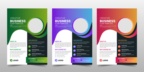 Creative Corporate Business Flyer Brochure Template Design, abstract business flyer, and vector template design. Brochure design, cover, annual report, poster, flyer - obrazy, fototapety, plakaty