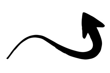 Hand painted arrow drawn with ink brush
