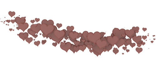 hearts on a pink background. 3d render illustration for advertising. Valentine's Day.