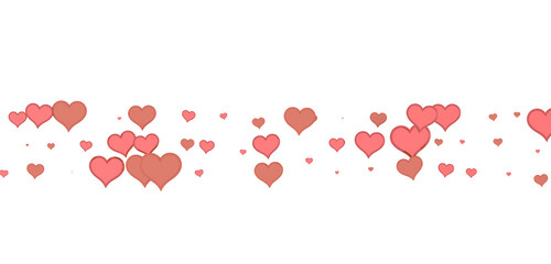 hearts on a pink background. 3d render illustration for advertising. Valentine's Day.