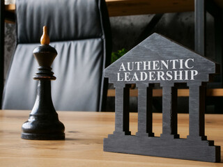 Chess king and authentic leadership sign.