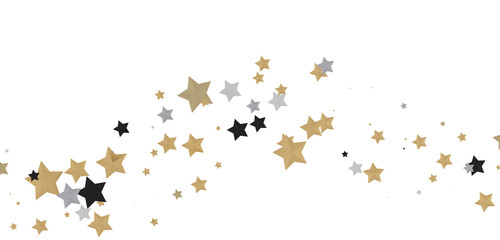 Celestial Cascades: 3D Illustration Conjures a Rainfall of Gold Stars