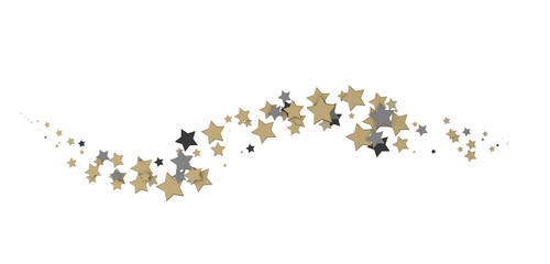 Celestial Cascades: 3D Illustration Conjures a Rainfall of Gold Stars