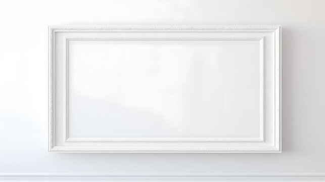 Blank white frames on the wall mockup