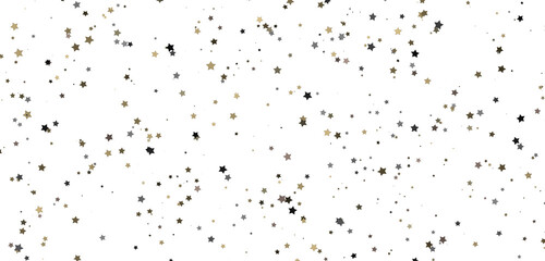 Celestial Cascades: 3D Illustration Conjures a Rainfall of Gold Stars