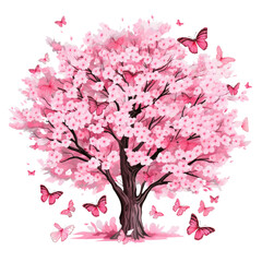 Fototapeta premium Cherry Blossom Tree Illustrations Clipart