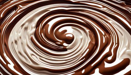 Chocolate concept in a flow of waves Set composition of food photography concept