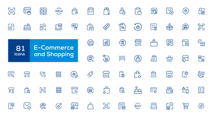 Big Set of Shopping icons. E-commerce icon collection. Online shopping thin line icons
