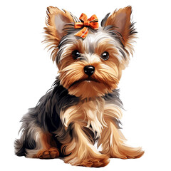 Adorable Yorkshire Terrier Dog Clipart