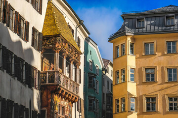Fototapeta na wymiar Golden Roof or Goldenes Dachl Innsbruck landmark old town or Altstadt Austria