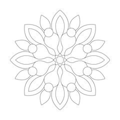 Mandala Simple Flower design Coloring book page vector file